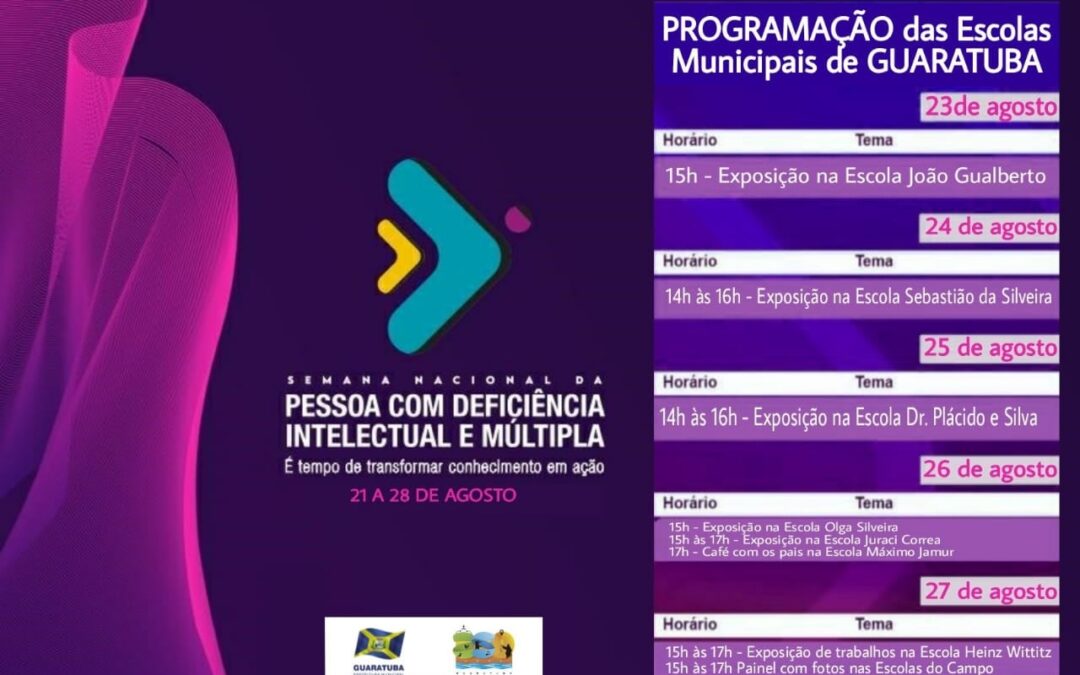 Semana Nacional da Pessoa com Deficiência Intelectual e Múltipla – 21 a 27 de Agosto